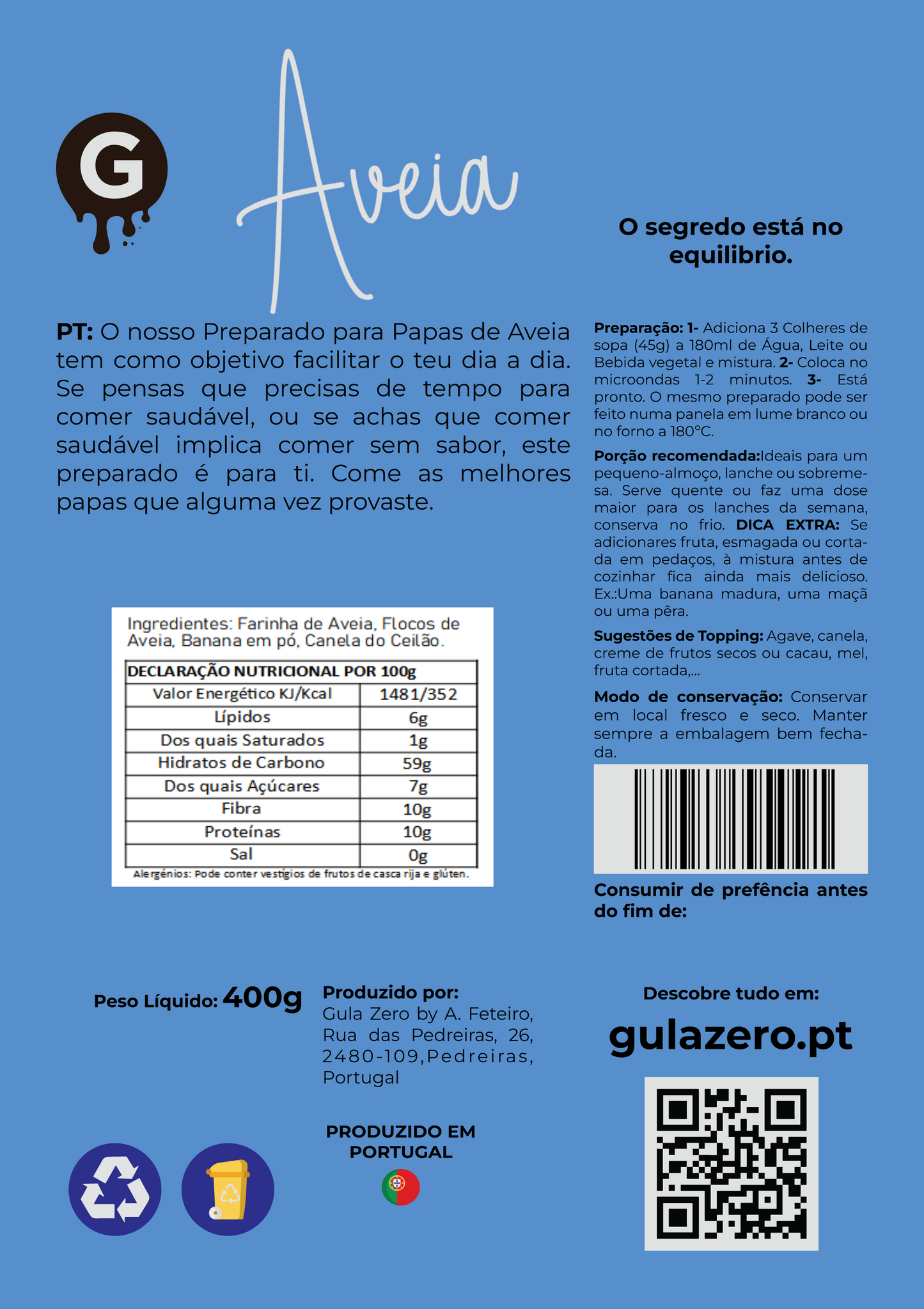 Preparado para Papas de Aveia